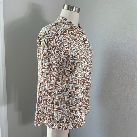 J McLaughlin Womens Large Catalina Cloth Top Long Sleeve Key Hole Front Shirt - Picture 3 of 10